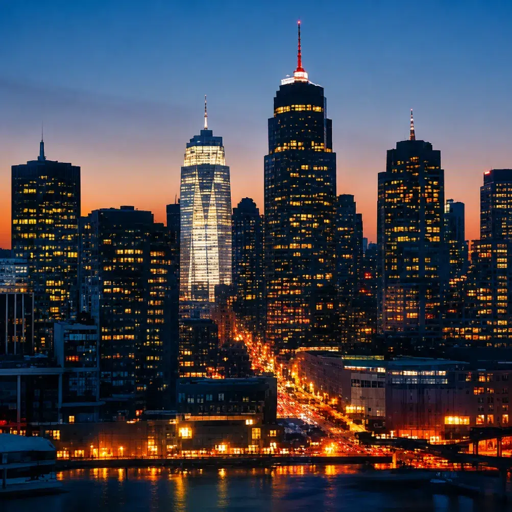 business district landscape